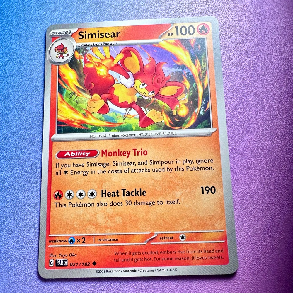 simisear - 021/182 (uncommon) — pokemon: paradox rift